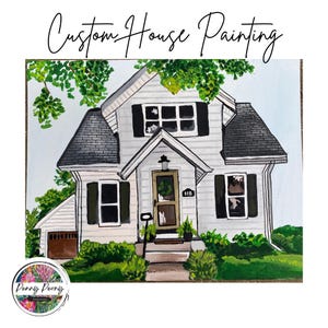Custom House Portrait, House Painting Art, Custom House Painting, Personalized Home Sign, Hand Painted Artwork, Housewarming Gift Home Decor