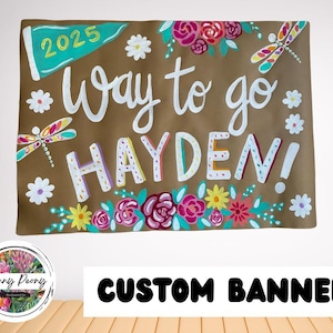 Hand Painted Banners, Kraft Paper Custom Banner Birthday, Graduation, Celebration, Brown Paper Banner Personalized for Celebrations