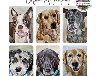 Hand Painted Custom Dog Portrait Gift, Personalized Pet Portrait Painting