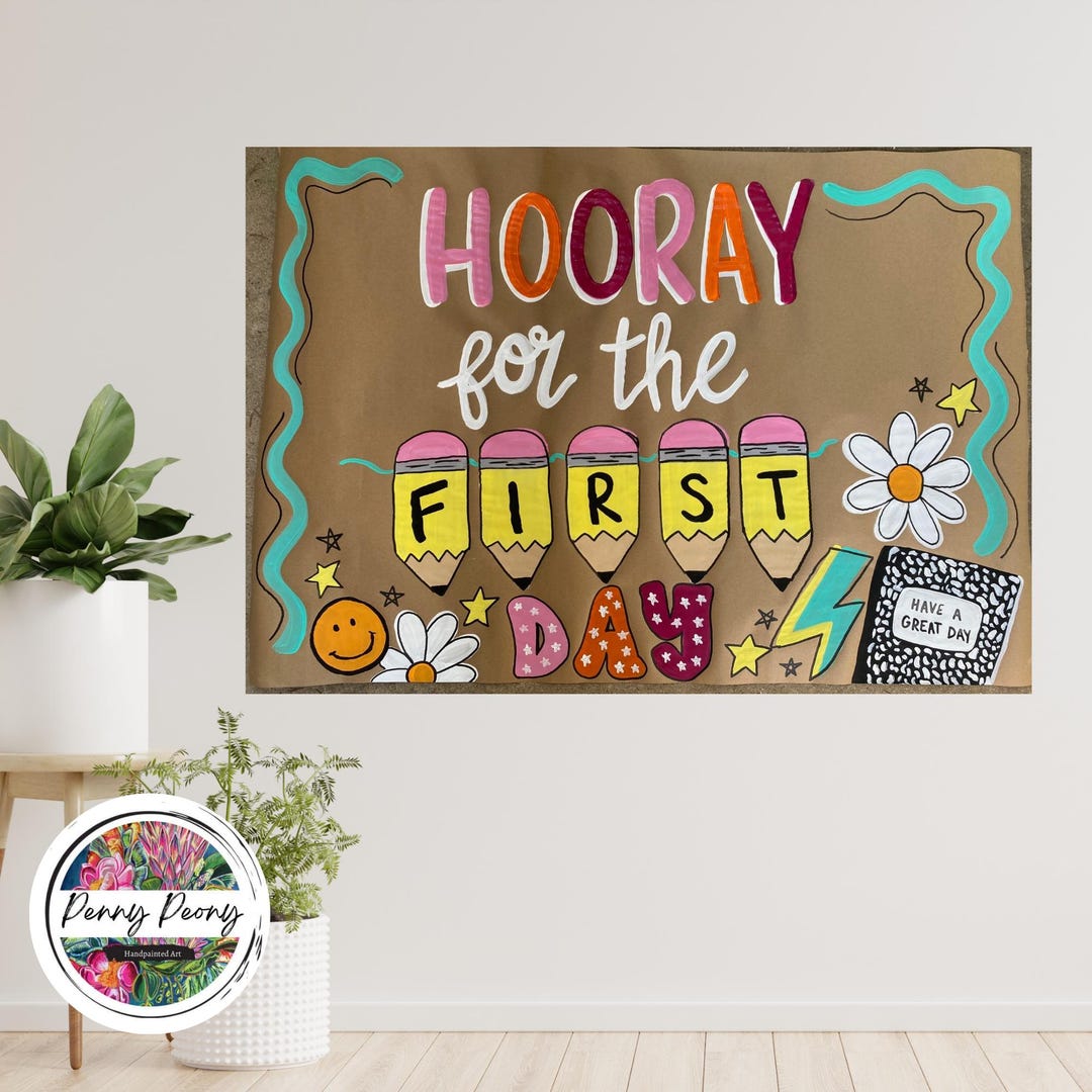 Back to School Classroom Decor Banner, Hand Painted Paper Banner ...