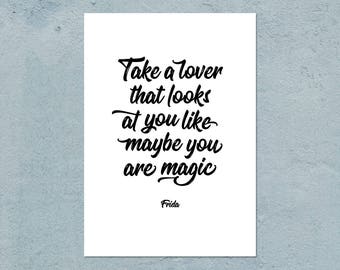 Typography With Quote Of Frida Kahlo For Printing At Home Etsy