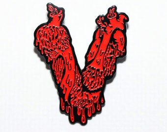 Vegan Heart Soft Enamel Pin - Ghost Vegan - 80's Horror Pin - Vegan Horror Halloween Fans