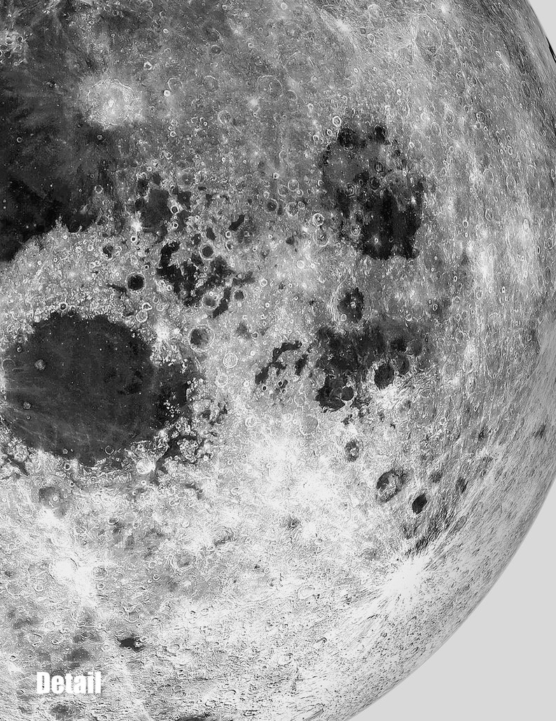 Black and White Outer Space Wall Art Moon Print Astronomy Etsy