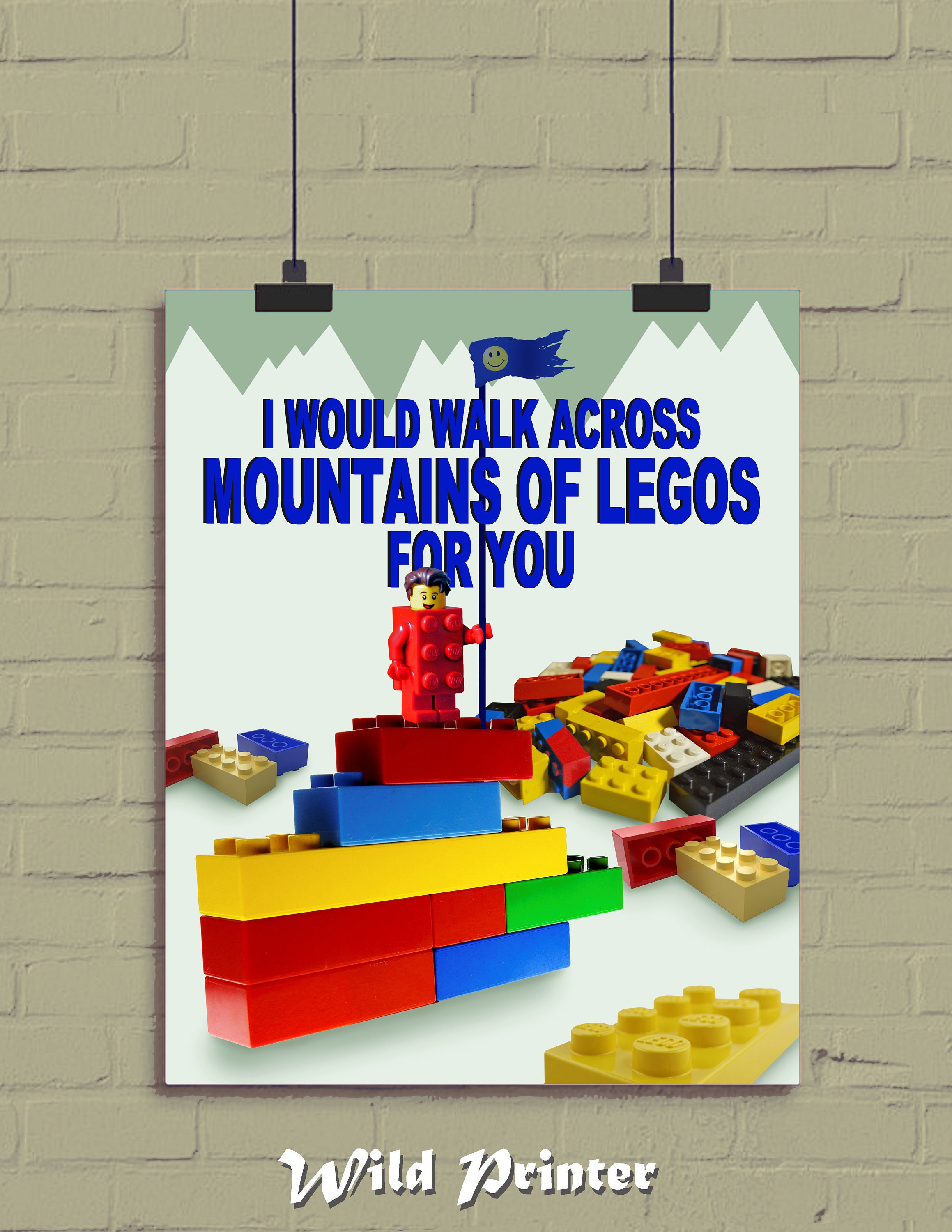 Lego Quote Wall Art Motivational Building Blocks Print Kids Etsy