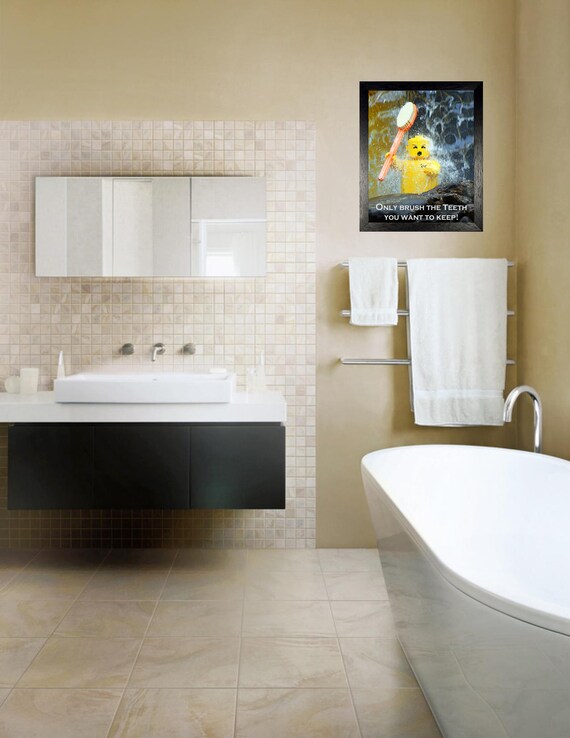 Lego Bathroom Wall Art Brush Your Teeth Home Decor Kids Etsy