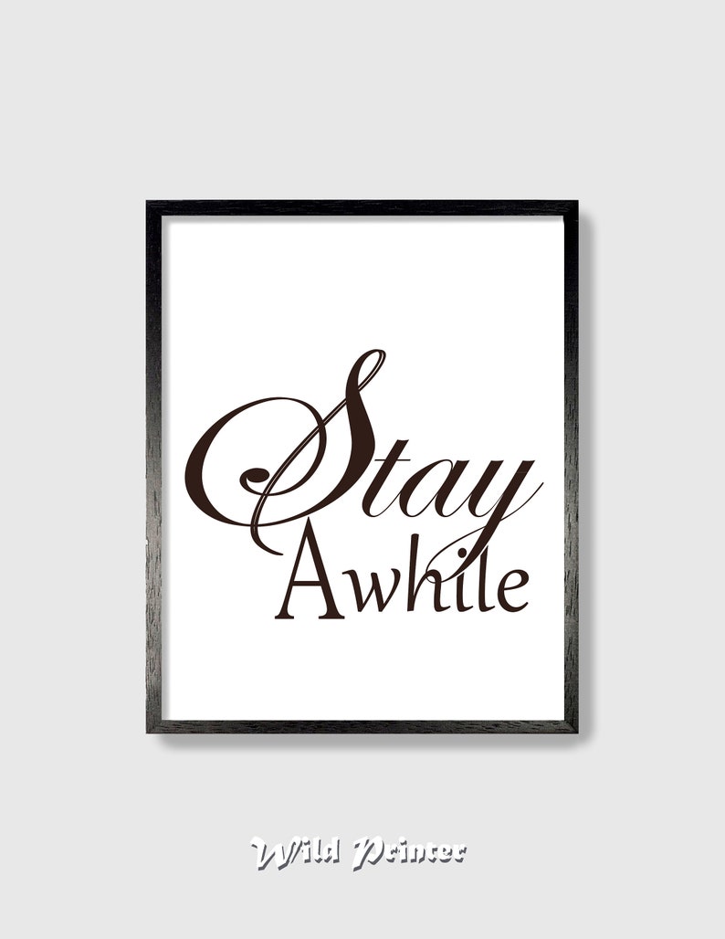 Inspirational Poster A4 Printable Guest Room Canvas Wall Art Over the Bed Home Decor Above Bed Sign Get Cozy Stay Awhile Set of 2 Print