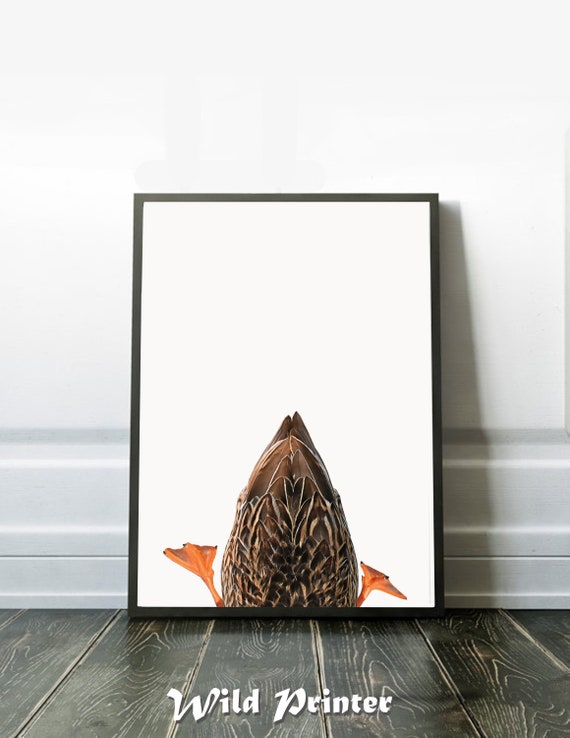 Mallard Duck Print Funny Bird Butt Bathroom Wall Art Cute Etsy