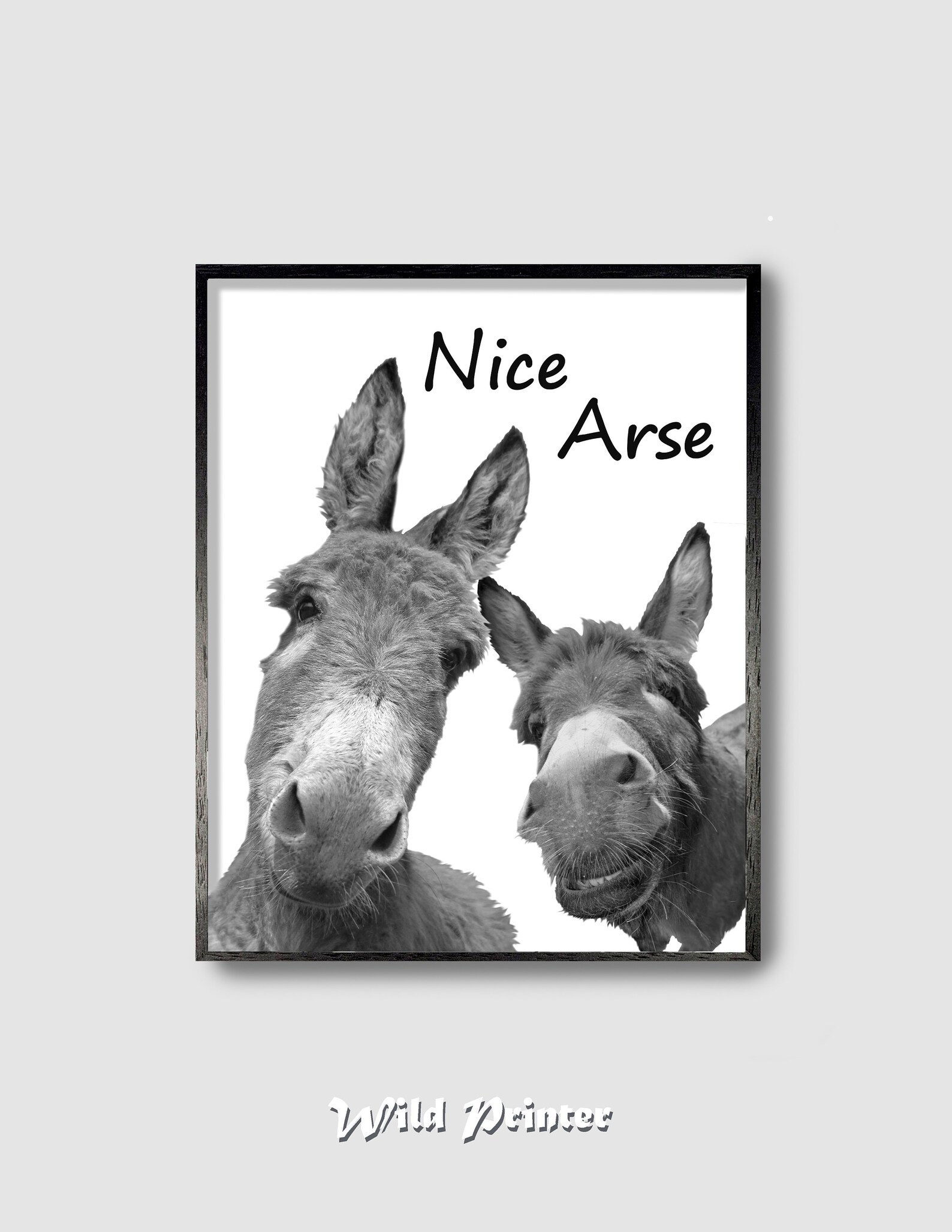 Nice Arse Bathroom Wall Art Funny Donkey Ass Poster Burros Etsy