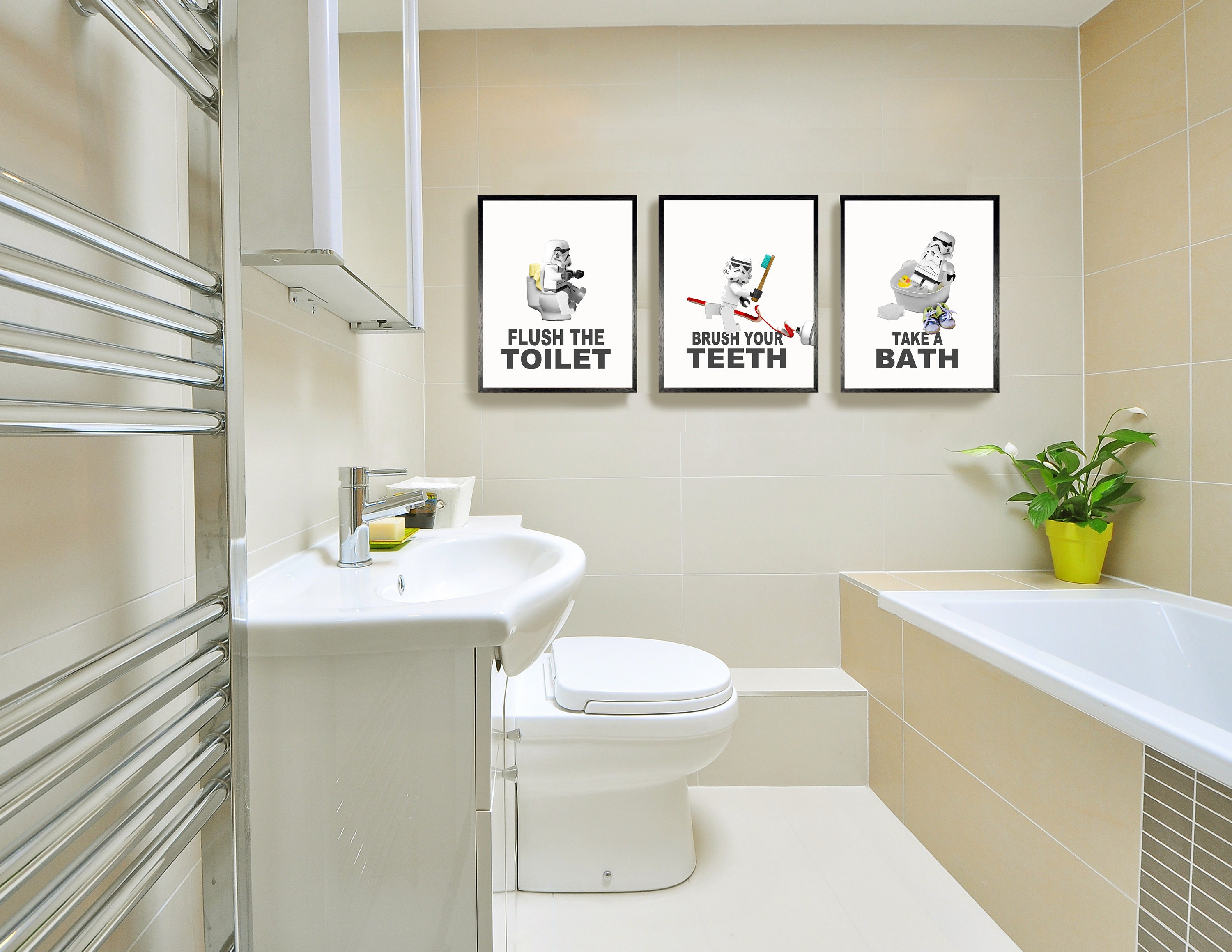 Lego Star Wars Bathroom Set of 3 Prints Bath Quote Sign | Etsy