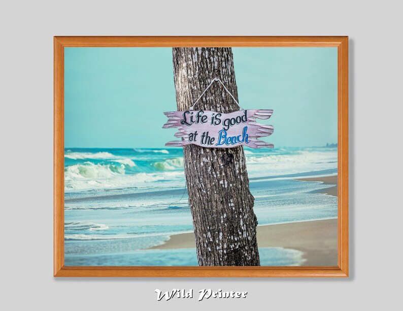 Life Is Good At The Beach Print Coastal Wall Art Etsy