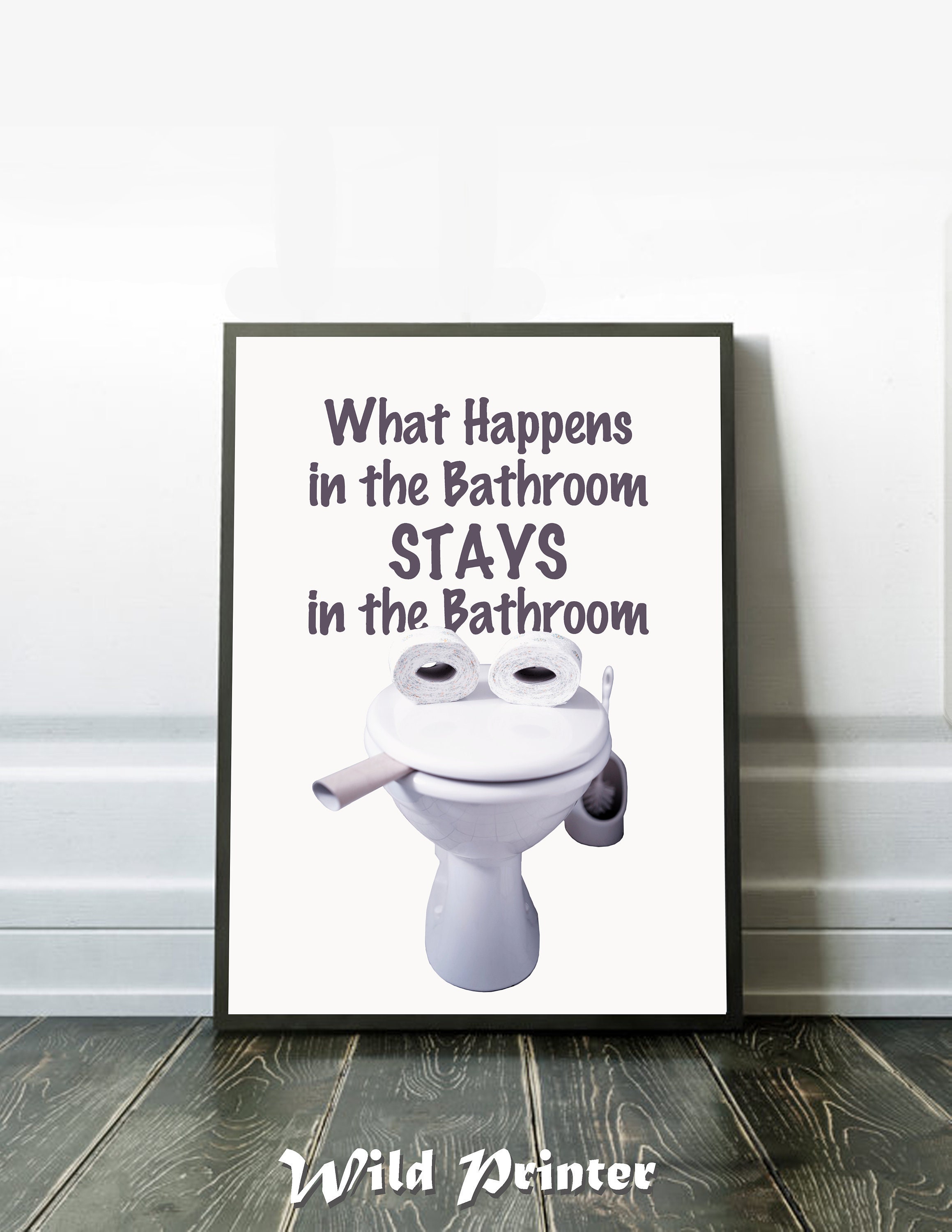 Funny Bathroom Wall Art Humor Printable Quotes Black and Etsy