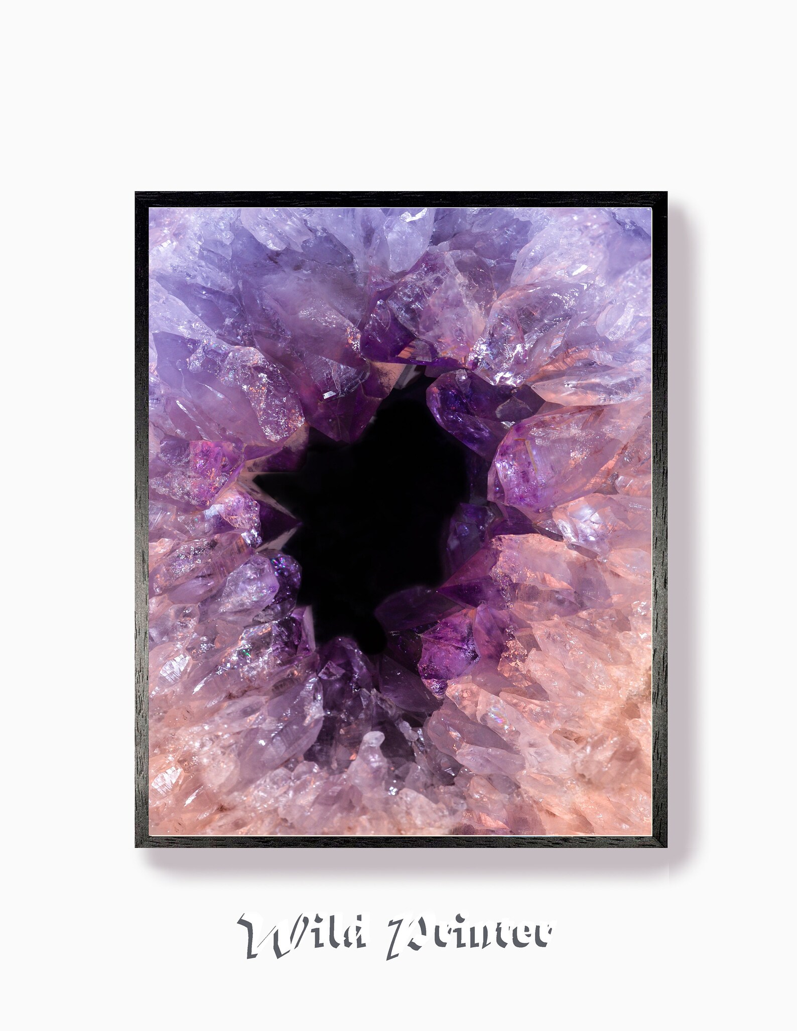Purple Amethyst Gemstone Print Geometric Agate Wall Art Etsy