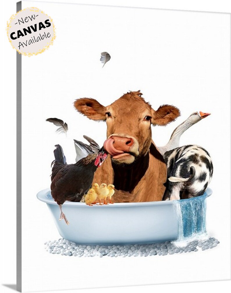 Lustige Bauernhof Tiere Bad Wandkunst Land Kuh Badezimmer | Etsy