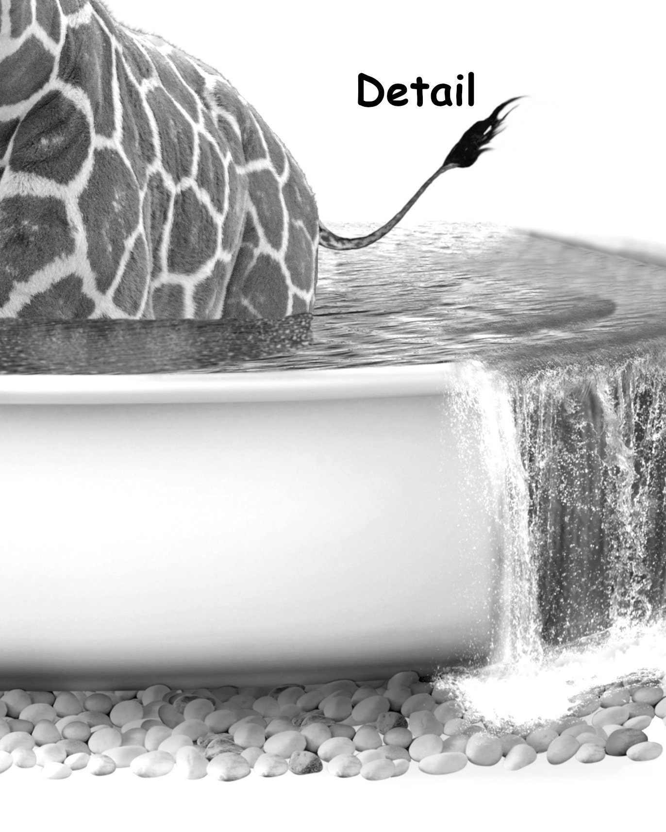 Schwarz & weiß Baby Giraffe Badewanne Wandkunst Safari | Etsy