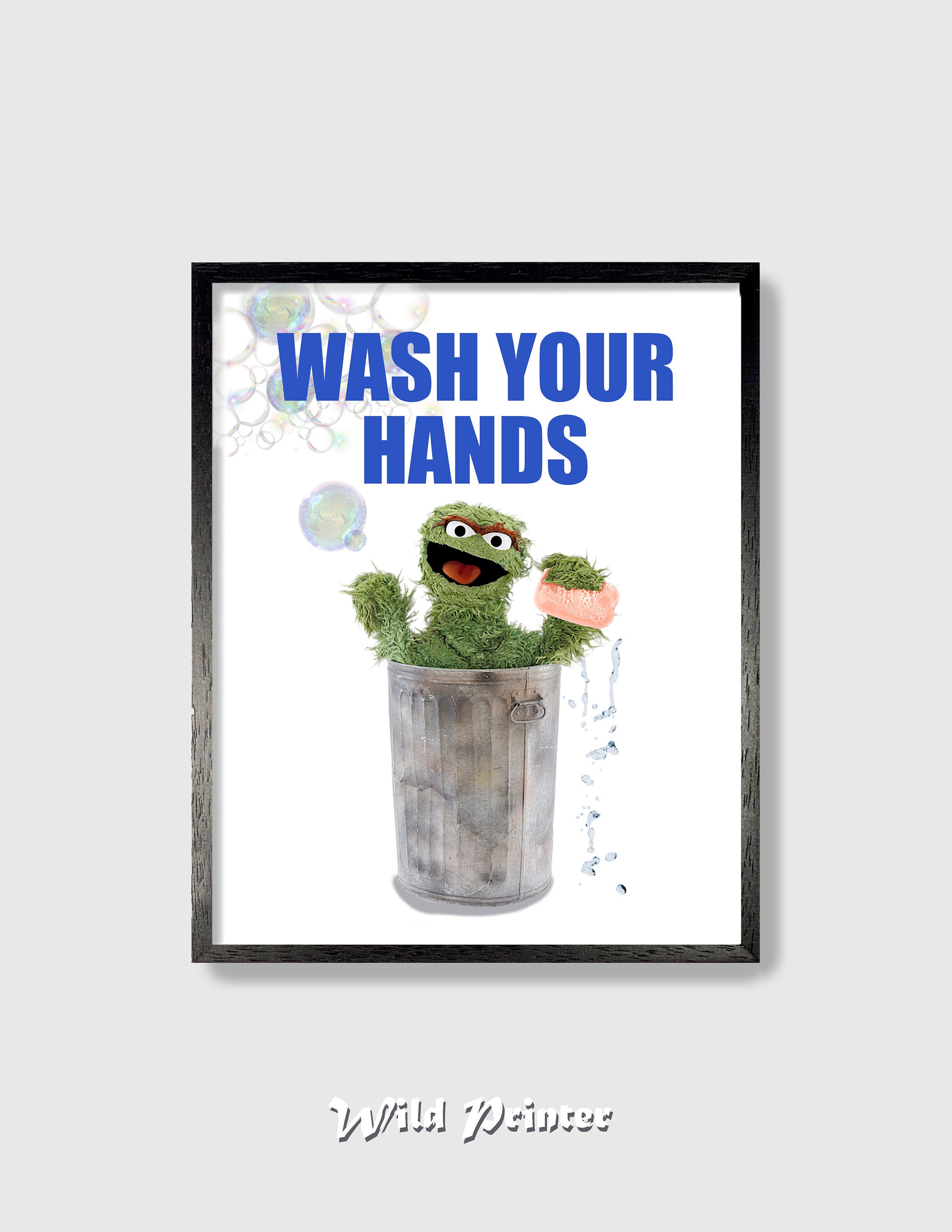Muppets Bathroom Set of 5 Prints Sesame Street Quote Wash Etsy