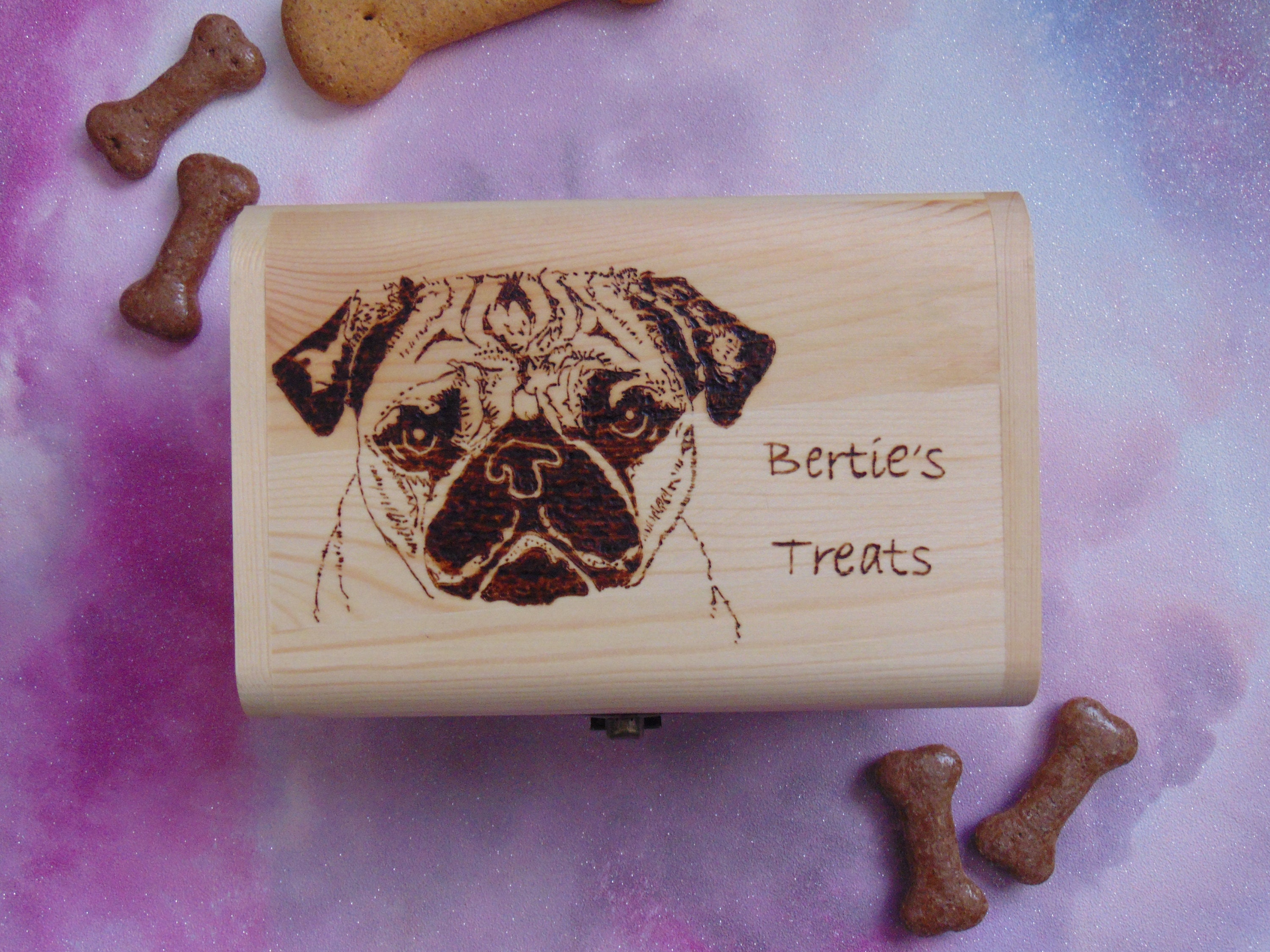 Dog treat storage wooden biscuit box Etsy