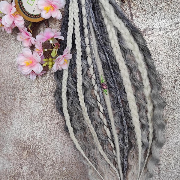 MiJoMade Curly Ponytail Dread Set: 8 dreads on a hair elastic - MADE TO ORDER