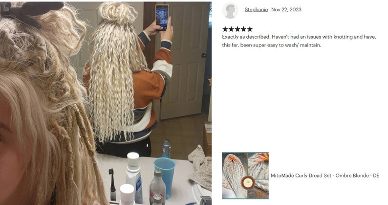 MiJoMade Pferdeschwanz-Dreadlocks: 7 Dreads an einer Krawatte Bild 10