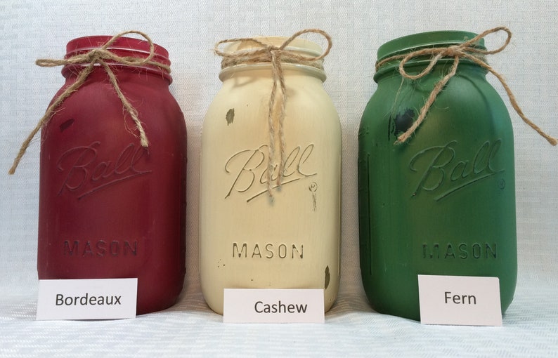 Painted Mason Jars Mason Jar Decor Mason Jar Utensil Holders Etsy