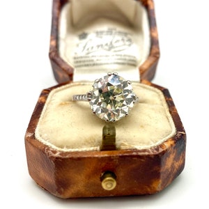 Estate Art Deco 5.03 CTW Old European Cut Diamond Platinum Engagement Ring