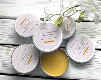 Lavender Chamomile  hand balm, hand salve, hand lotion for dry hands and elbows, Christmas gift