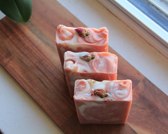 Rose Lavender Shea Butter Soap, handmade soap, cold-process, vegan, palm oil free, essential oils