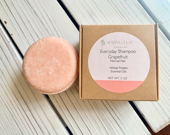 Natural Grapefruit Shampoo Bar , Zero Waste, Sulfate free, eco-friendly packaging, all hair types