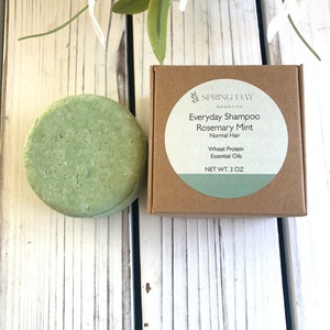Shampoo Bar for Natural Hair, Rosemary and Mint essential oils,  Zero Waste, Sulfate free, plastic free, eco-friendly packaging