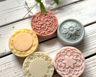 Floral soap favors, guest sized soap, travel soap