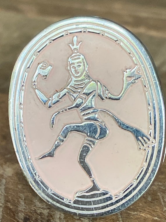 Vintage pair of Swank 1950’s silver tone and pink… - image 3