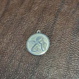 Italian Sterling Silver Relief Medium Sized Cherub Charm or Pendant, Silver Angel, Raphael Cherub Charm/Pendant