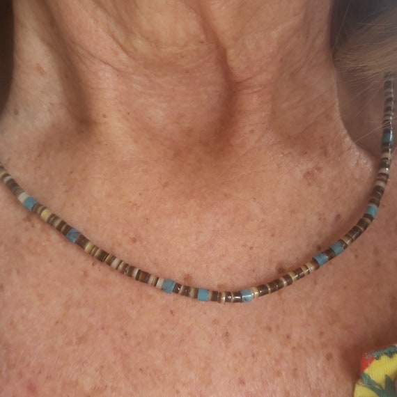 Vintage Heishi Bead Necklace, 17.25 inch Necklace… - image 8