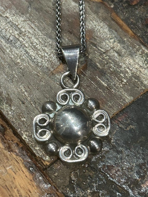 Mark Wasserman Samara 925 Mexico Sterling Silver Ornate Pendant on 