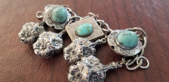 Vintage Costume Jewelry Charm Bracelet with Faux … - image 10