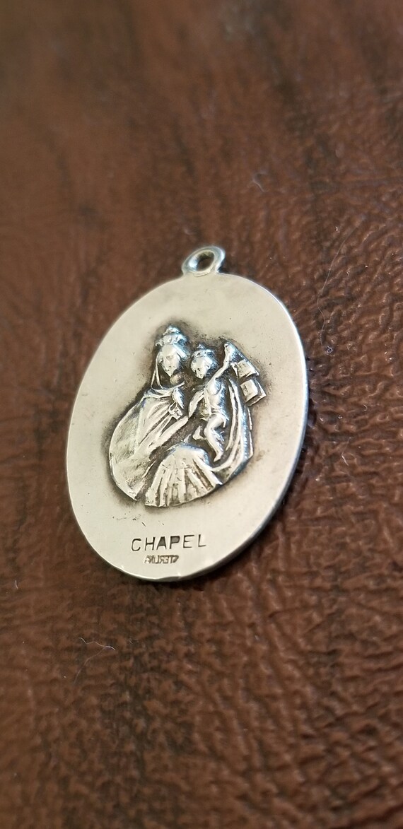 Vintage Chapel Sterling Silver Sacred Heart Medal… - image 9