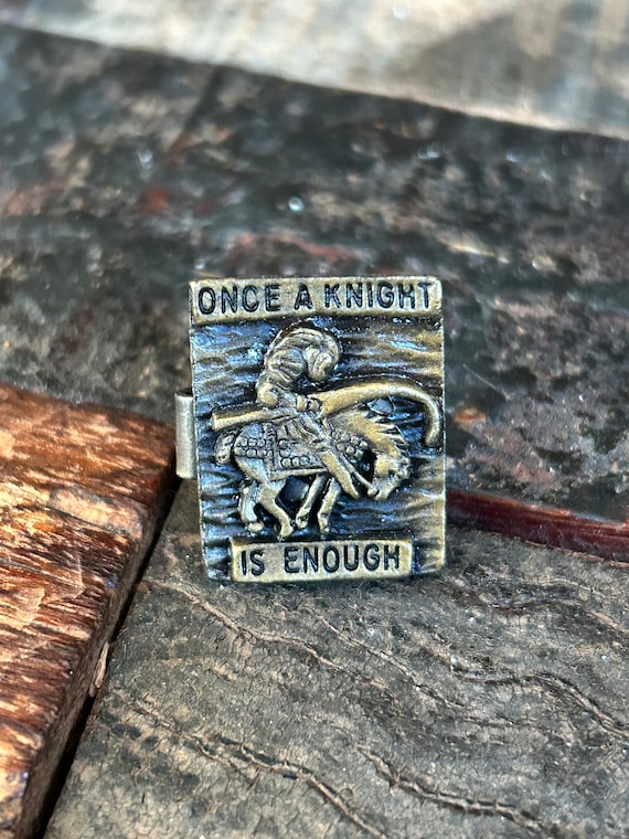 Small rectangular brass colored Once A Knight Is … - image 1