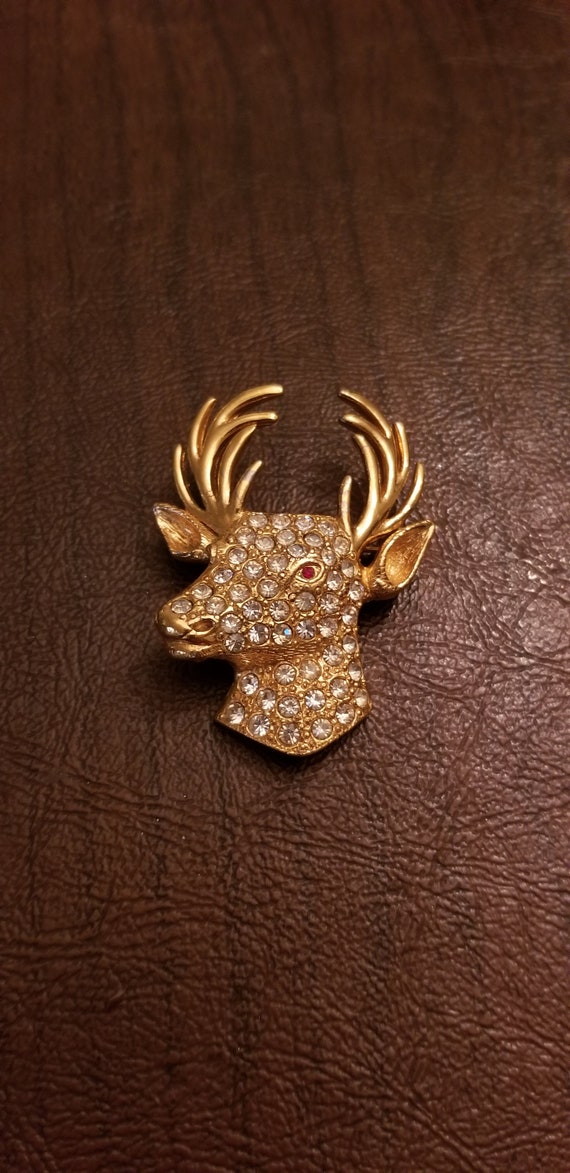 Vintage Ora Deer Brooch, Trophy Deer Head Brooch, 