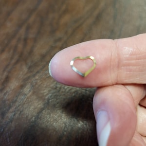 Tiny, Vintage 14K Gold Floating Heart Charm, Miniature 14K Yellow Gold Heart with Open Center, Heart Charm that  "Floats" on Your Chain