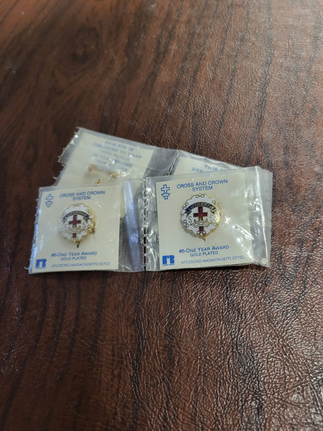 System Enamel Pin Lot of 4 Lutheran Gold-plated Enameled Pins, Vintage Cross & Crown ...