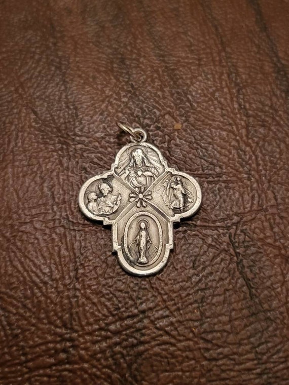 Vintage Sterling Silver 4 Way Cross Medal/Pendant,