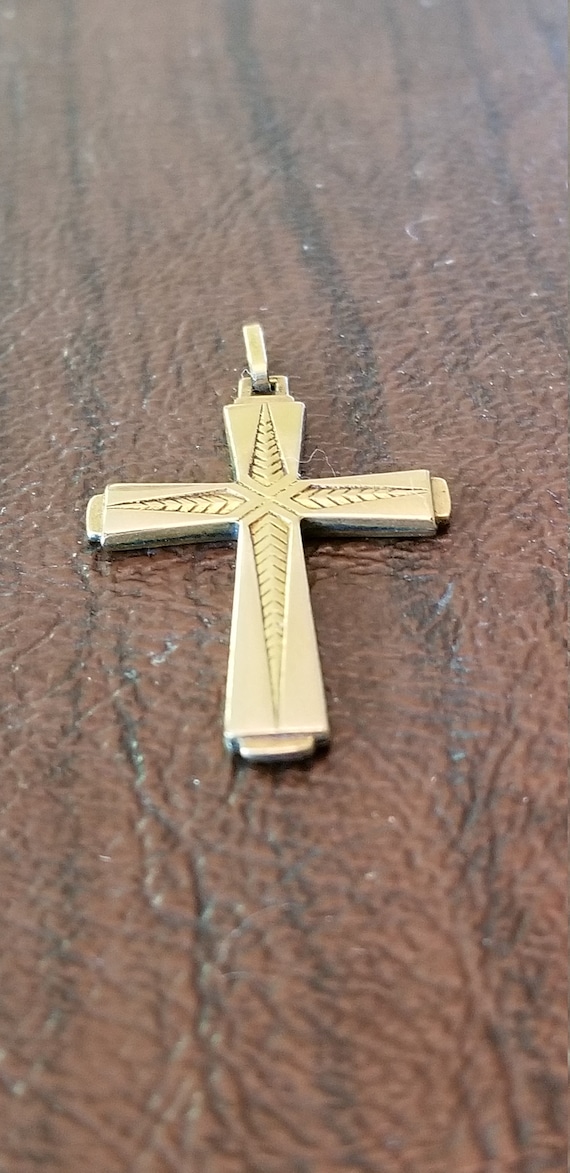 Antique French Savard Fix Gold Filled Cross Penda… - image 5