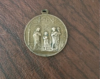 Rare, Vintage Dutch Archconfraternity of the Holy Family Medal, Bronze Catholic Medal, "Aartsbroederschap Der Heilige Familie" Medal