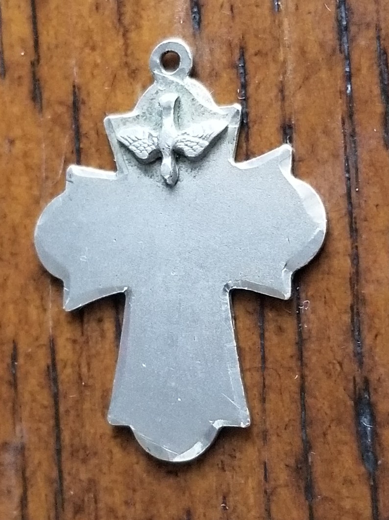 Vintage Chapel Sterling Silver Cross Pendant with Peace Dove Etsy