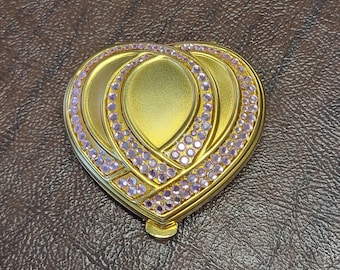 Collectible Estee Lauder "Pink Ribbon" Powder/Mirror Compact, Limited Edition Jeweled 1998/99 Compact
