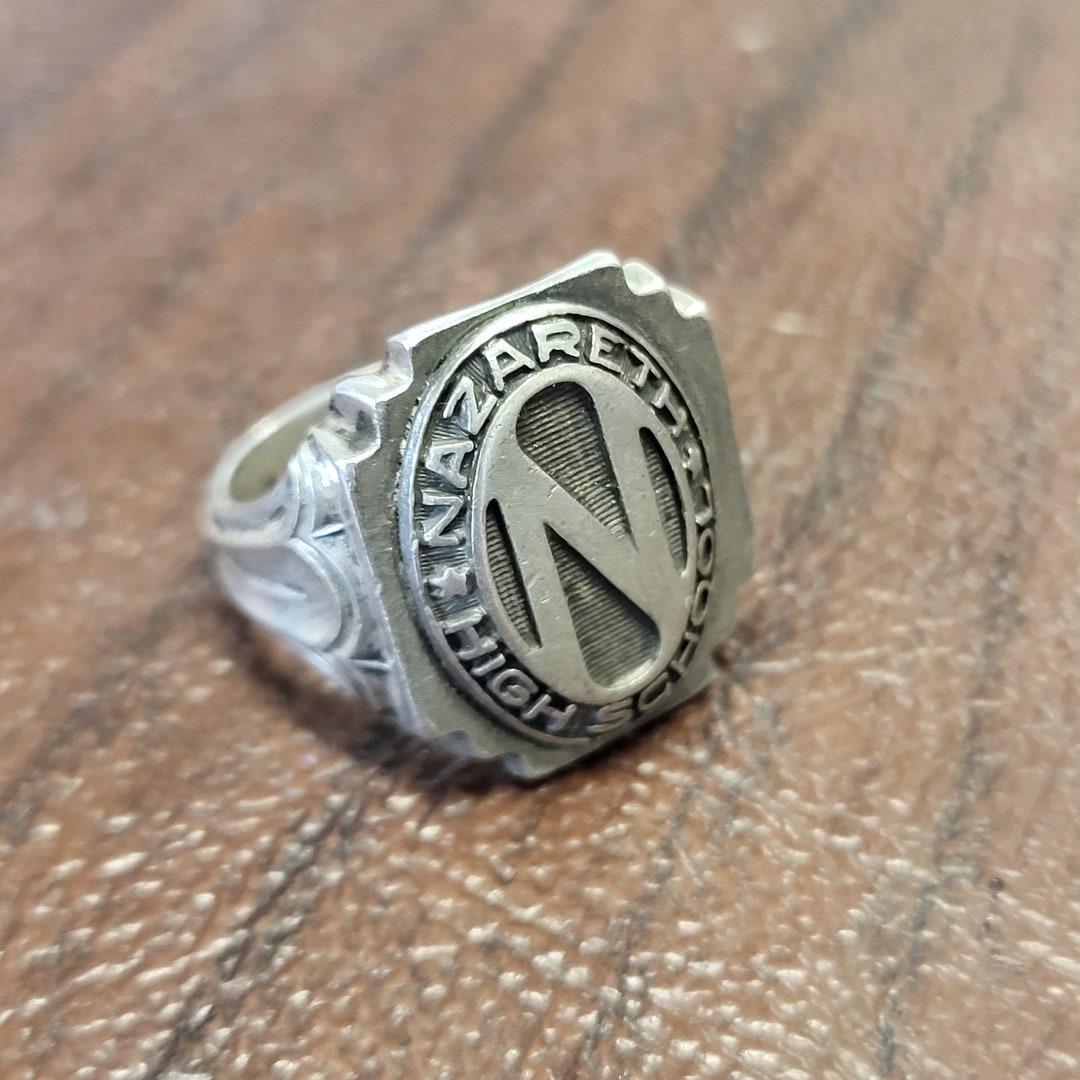Vintage Sterling Silver Nazareth High School Signet Ring by Dieges ...