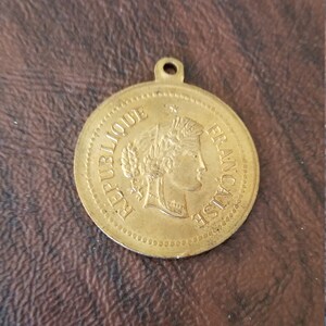 Vintage 1881 French Music Competition Souvenir Medal/Pendant, Brass Colored Medal from May 29-30, 1881, Music Competition in Cahors, France