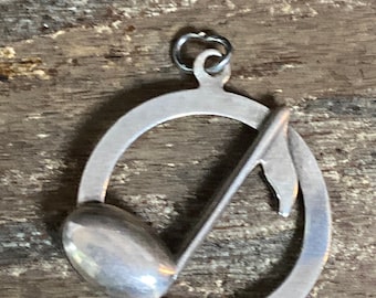 Vintage Beau sterling eighth note, musical note charm for bracelet