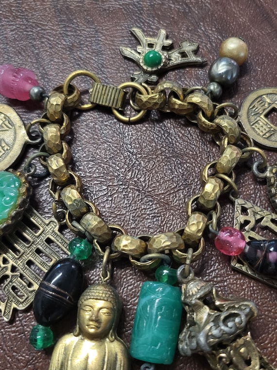 Napier Asian Themed Costume Jewelry Chunky Charm … - image 10