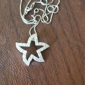 Pretty Sterling Silver and Cubic Zirconia Starfish Necklace, Perfect Necklace for the Beach or Vacation