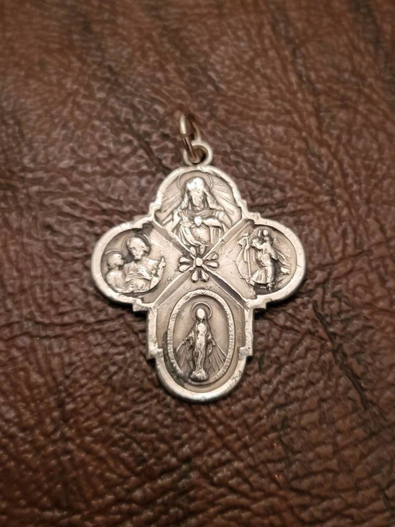 Vintage Sterling Silver 4 Way Cross Medal/pendant, Lovely Detail ...